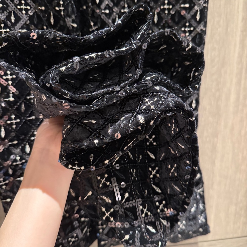 NADINE MERABI Black Sequin Jumpsuit - Picture 8 of 16